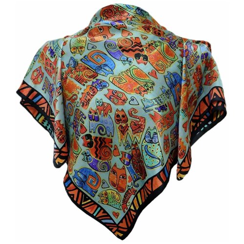 фото Платок crystel eden,85х85 см, голубой