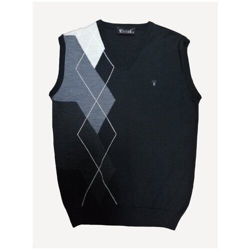 фото Жилет школьный для мальчика tugi арт.739.11.01 трикотажный черная полушерсть (11/12 (146-152 см))