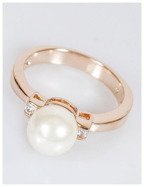 Кольцо помолвочное Lotus Jewelry, жемчуг культивированный, размер 16, белый