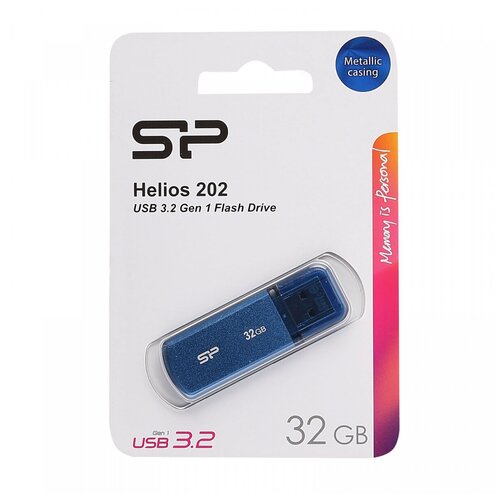 usb флешка 128gb silicon power helios 202 blue usb 3 2 gen 1 usb 3 0 Флеш-память USB 32 Gb Silicon Power Helios 202 blue, USB 3.2