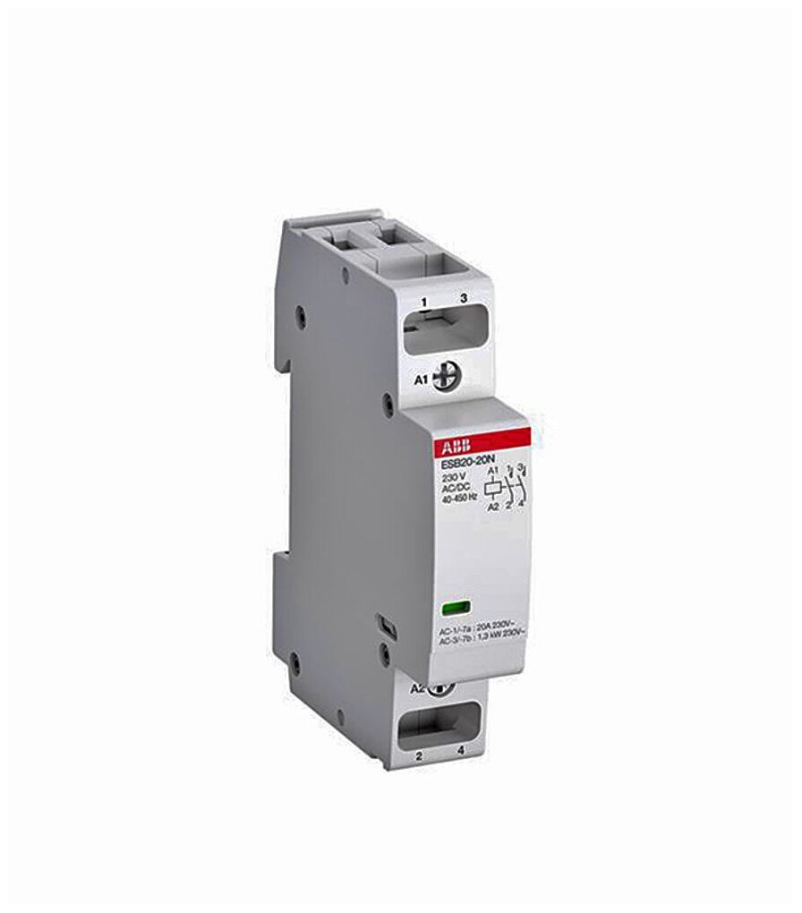 ESB20-11N-06 Контактор модульный (20А АС-1, 1НО+1НЗ), 230В AC/DC ABB, 1SBE121111R0611 - фотография № 5