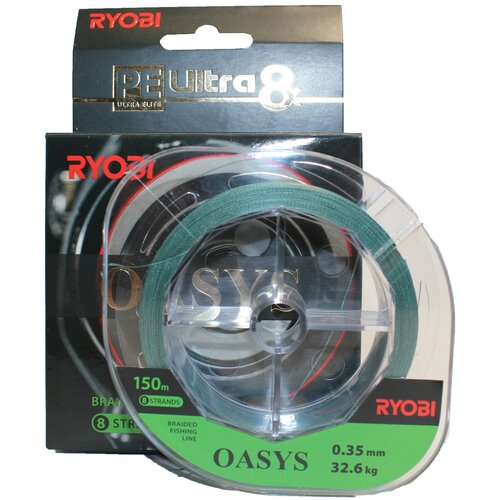 плетеный шнур для рыбалки ryobi oasys dark green 0 30mm 150m Плетеный шнур RYOBI OASYS Dark Green 0,60mm 150m