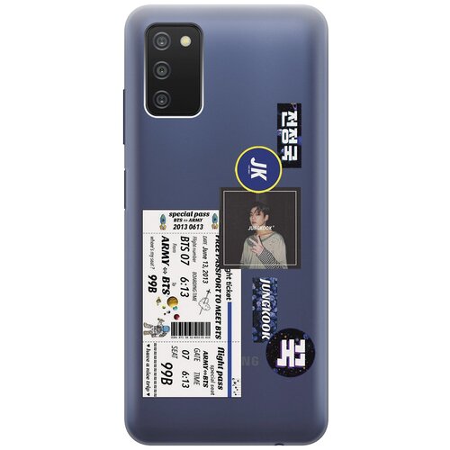 Силиконовый чехол с принтом BTS Stickers для Samsung Galaxy A03s / Самсунг А03с силиконовый чехол с принтом advocado для samsung galaxy a03s самсунг а03с