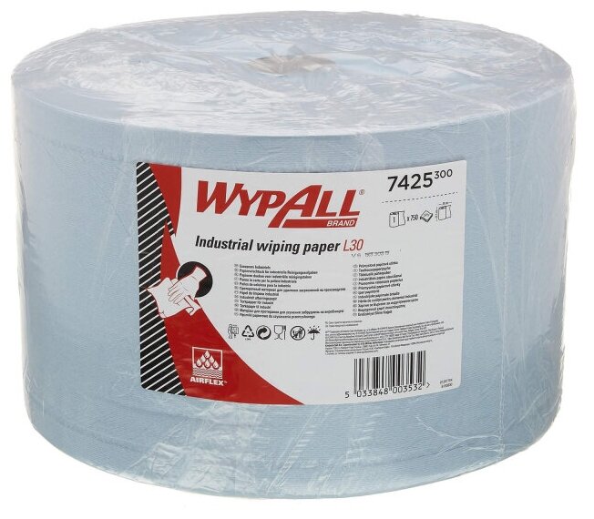 Материал протирочный нетканый WypAll L30 голубой 750л/рул 7425