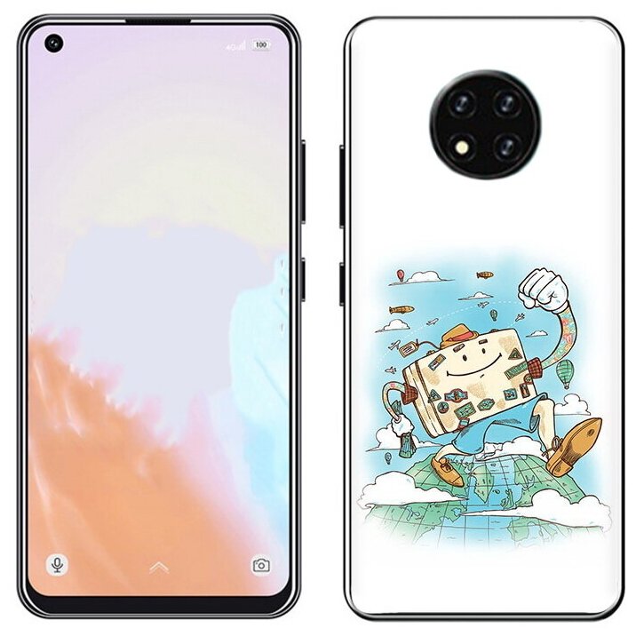 Чехол задняя-панель-накладка-бампер MyPads Счастливый чемодан для Oukitel C19/Oukitel C19 Pro противоударный