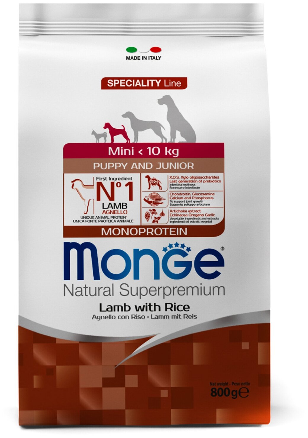 Monge Dog Monoprotein Mini корм для щенков мелких пород ягненок с рисом и картофелем 800гx2шт