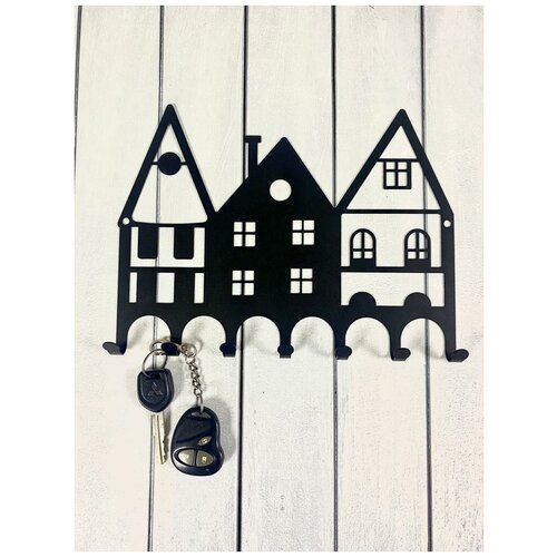 Ключница на стену металлическая в прихожую для хранения вещей. Вешалка с крючками в дом квартиру