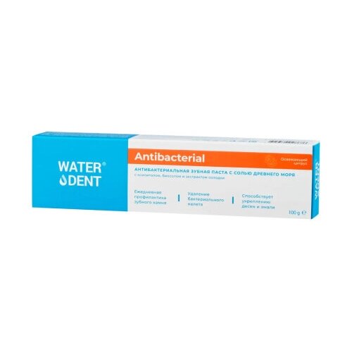 Waterdent зубная паста антибактериальная с солью древнего моря, 100 гр