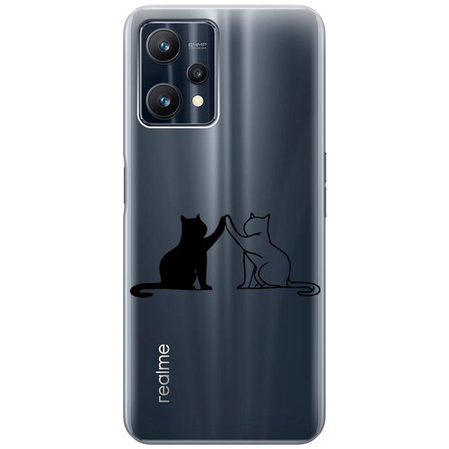 Силиконовый чехол на Realme 9 Pro, Рилми 9 Про с 3D принтом Cats прозрачный чехол книжка на realme 9 pro рилми 9 про с 3d принтом cats w черный