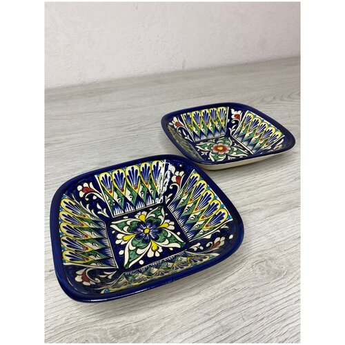 Салатница квадратная средняя, Риштан (18см.)