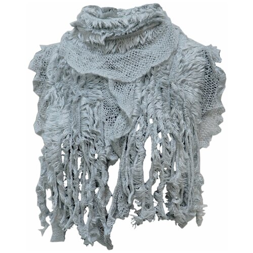 Шарф Crystel Eden,140х30 см, серый вязанный шарф из петчворка zara мультиколор