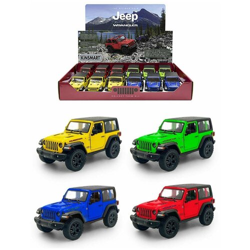 Машинка 2018 Jeep Wrangler Hard Top инерционная металлическая KT5412DB коллекционная модель 1:34 подарок мальчику Kinsmart коврики в салон mopar резина черный 82215203ac jeep wrangler 4g jl 2017