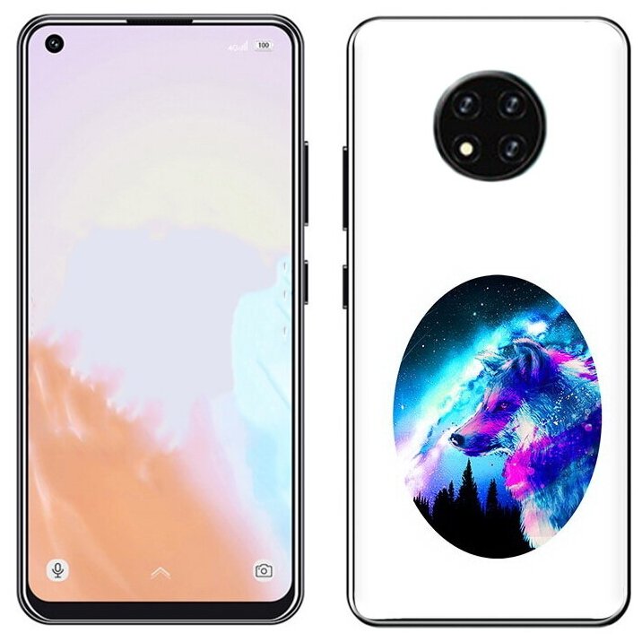 Чехол задняя-панель-накладка-бампер MyPads голубой волк для Oukitel C19/Oukitel C19 Pro противоударный