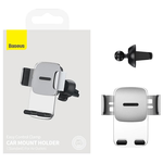 Автомобильный держатель для телефона Baseus Easy Control Clamp Car Mount Holder (Air Outlet Version) Silver (SUYK000112) - изображение