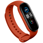 Силиконовый ремешок на фитнес трекер Xiaomi Mi Band 5, 6, 7 / Спортивный сменный браслет для смарт часов Сяоми Ми Бэнд 5, 6 и 7 / Красный - изображение