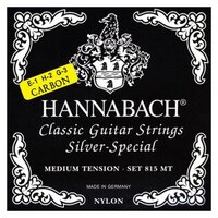 815MTC CARBON Black SILVER SPECIAL Комплект струн для классической гитары, карбон/посер, Hannabach