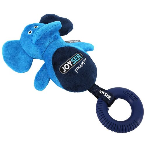 Игрушка JOYSER Puppy Слоник с резиновым кольцом и пищалкой S/M голубой, 21 см