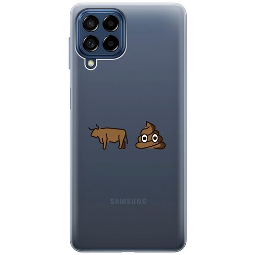 Силиконовый чехол с принтом Bull Shit для Samsung Galaxy M53 5G / Самсунг М53 5г силиконовый чехол на samsung galaxy m53 5g самсунг м53 5г с 3d принтом avo love прозрачный