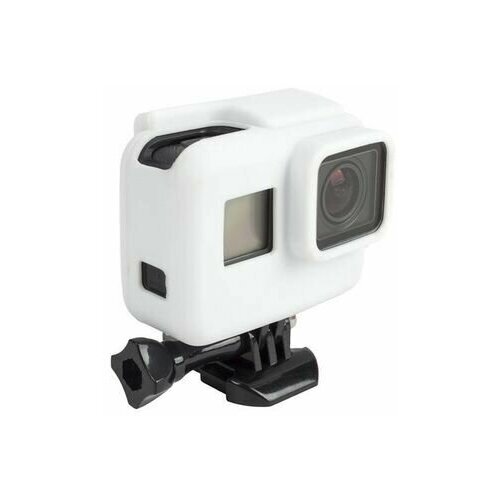 Силиконовый чехол для камеры GoPro 5 в рамке (белый) сменная крышка replacement side door для gopro hero 5 и 6 black