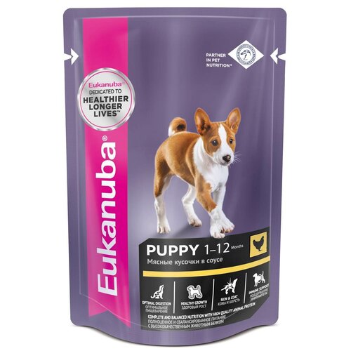 Eukanuba Паучи для щенков с курицей в соусе (10151137) 0,085 кг 40464 (10 шт)