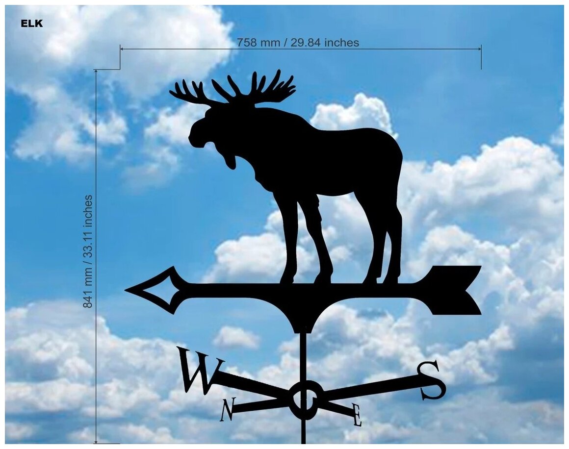 Флюгер на крышу металлический Лось