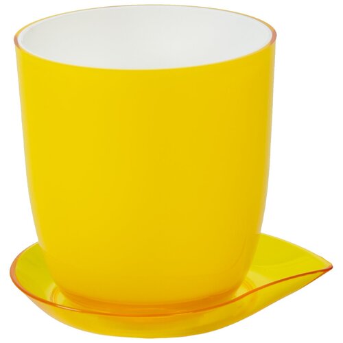 Горшок для цветов / Вазон на поддоне круглый 0,4 л, Д9*9,8 см Yamato