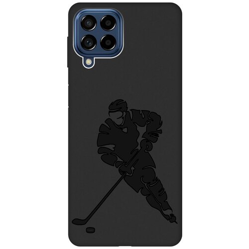 Матовый чехол Hockey для Samsung Galaxy M53 5G / Самсунг М53 5г с 3D эффектом черный матовый чехол infuriate для samsung galaxy m53 5g самсунг м53 5г с 3d эффектом черный