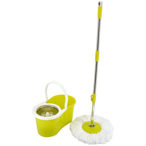 Комплект для уборки полов, швабра и ведро с отжимом, синий