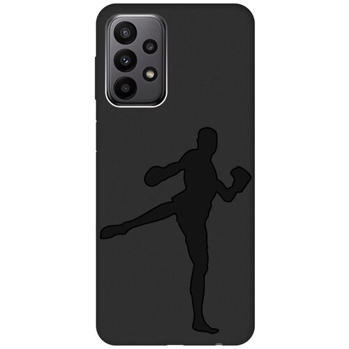 Матовый чехол Kickboxing для Samsung Galaxy A23 4G / Самсунг А23 4Г с 3D эффектом черный матовый чехол hockey для samsung galaxy a23 4g самсунг а23 4г с 3d эффектом черный