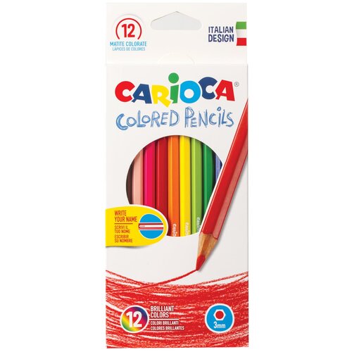 Carioca Карандаши цветные 12 цветов, 40380, комплект 4 шт., 12 шт.