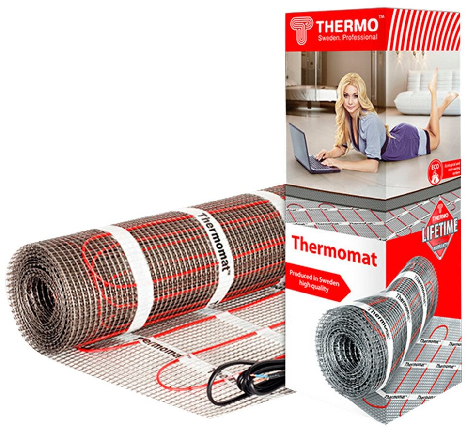 Теплый пол нагревательный мат Thermo Thermomat 9 кв. м 180 (1640) Вт