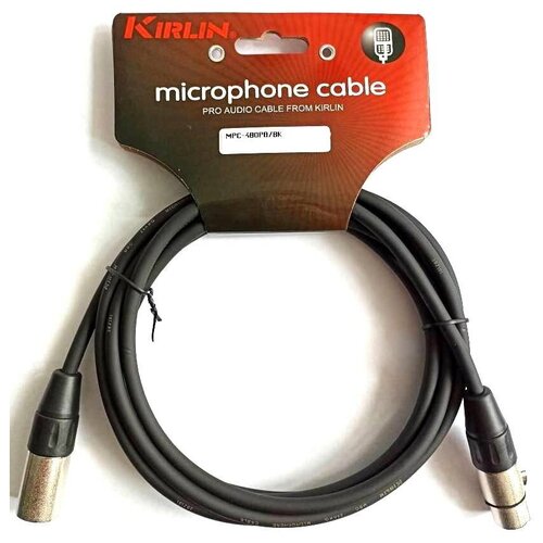 Кабель микрофонный 10 метров XLR - XLR, Kirlin MPC-480PB/10m, комбинированный штекер