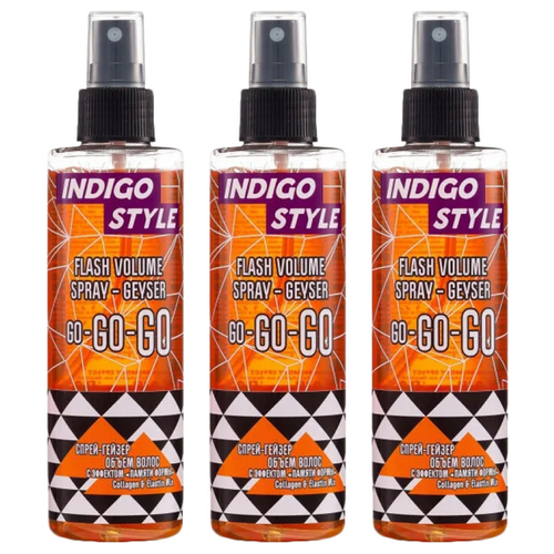 Indigo Style Спрей-гейзер с эффектом памяти формы для прикорневого объема волос 200 мл 3 шт