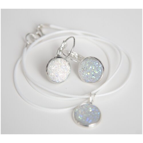 Комплект бижутерии Фламинго-Go!: серьги, подвеска, размер колье/цепочки 41 см