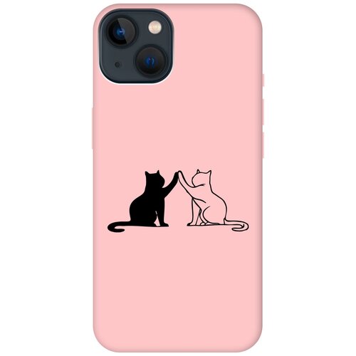 Силиконовый чехол на Apple iPhone 13 Mini / Эпл Айфон 13 мини с рисунком Cats Soft Touch розовый силиконовый чехол на apple iphone 13 mini эпл айфон 13 мини с рисунком cats soft touch розовый