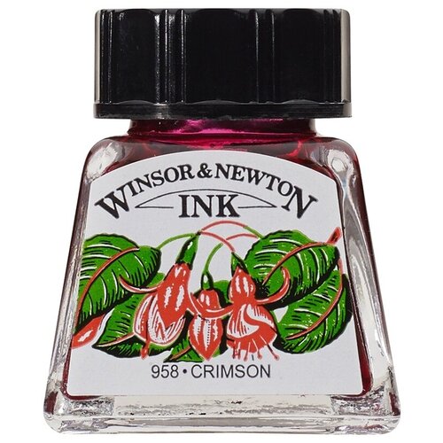 Тушь Winsor&Newton для рисования, малиновый, стекл. флакон 14мл