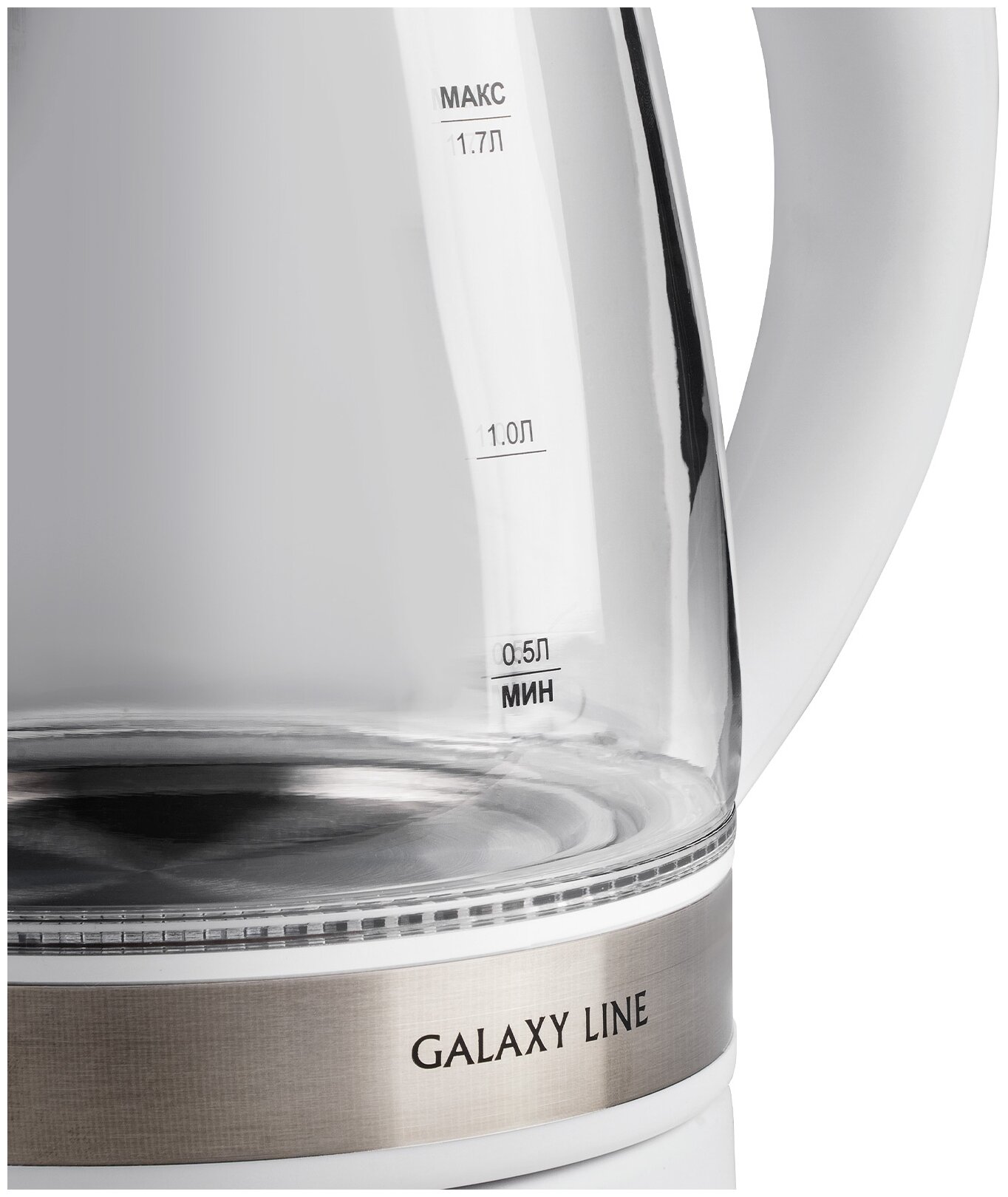 Чайник электрический Galaxy Line GL 0560 белый/серебристый, стекло (ГЛ0560ЛБЕЛ) - фото №9