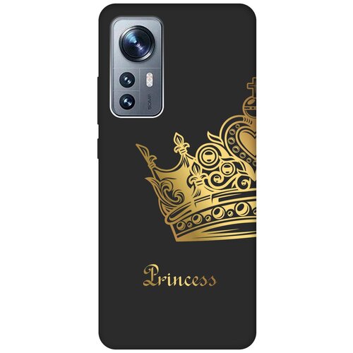 Матовый чехол True Princess для Xiaomi 12 / 12X / Сяоми 12 / 12Х с 3D эффектом черный матовый чехол true princess для xiaomi 12 lite сяоми 12 лайт с 3d эффектом черный