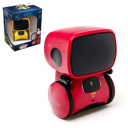 Робот интерактивный Милый робот, световые и звуковые эффекты, русская озвучка, цвет красный сумка робот милый желтый