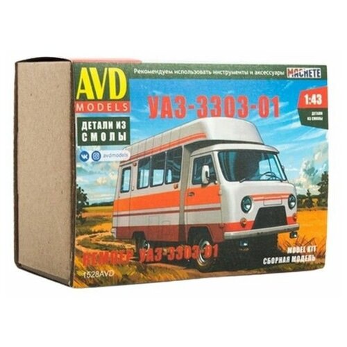 Сборная модель AVD Кемпер УАЗ-3303-01, 1/43 AVD Models 1528AVD