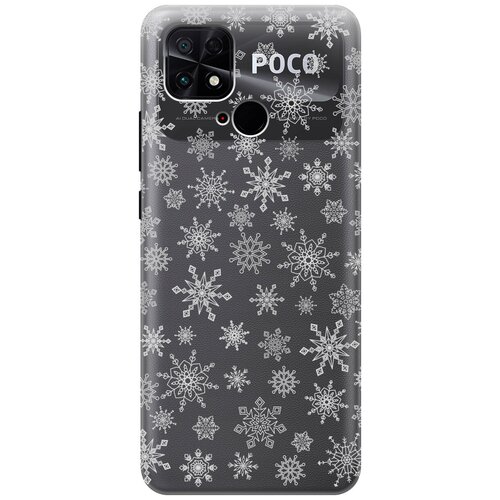 Силиконовый чехол с принтом Fairy Snowflakes для Xiaomi Poco C40 / Сяоми Поко С40 чехол накладка transparent 3d для xiaomi poco m3 с принтом fairy snowflakes