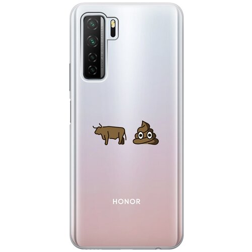 Силиконовый чехол с принтом Bull Shit для Honor 30S / Huawei Nova 7 SE / Хонор 30с ультратонкий силиконовый чехол накладка для huawei nova 7 se honor 30s с принтом снежные горы и лес