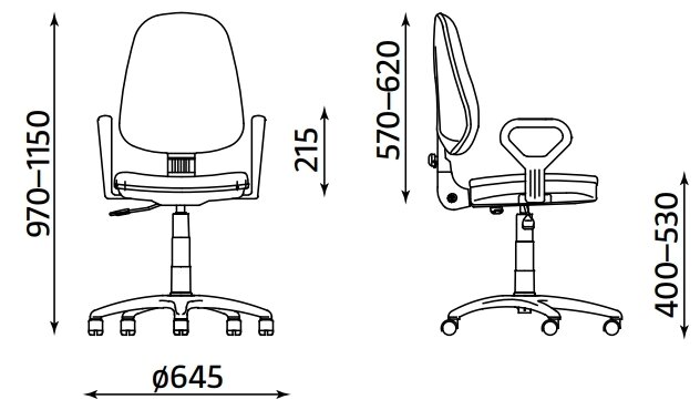 Кресло офисное, престиж RU (GTP, крестовина металл, С-38) сер.