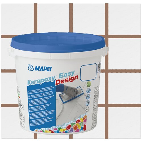 Эпоксидная затирка Kerapoxy EASY Design MAPEI № 142 Коричневый, 3 кг затирка эпоксидная 2 х компонентная kerapoxy easy design 136 3 кг