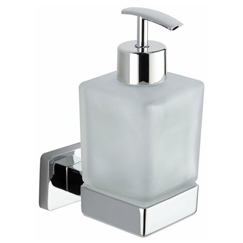 Дозатор для жидкого мыла в ванную/кухню, настенный, с креплением на 3М скотч, Gross Aqua Evo, металл, стекло, хром, GA17638A.
