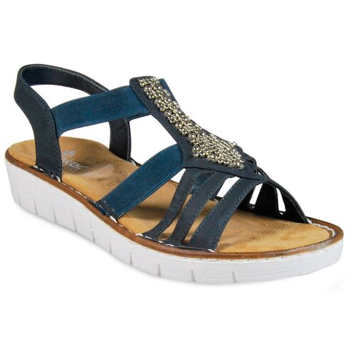 фото Босоножки rieker, размер 37, синий