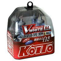 Лампа высокотемпературная Koito Whitebeam H4 12V 60/55W (100/90W) 3700K (комплект 2 шт.)