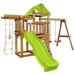 Деревянная детская площадка Babygarden Play 6, габариты 4 х 3,8 м, с балконом, турником - изображение