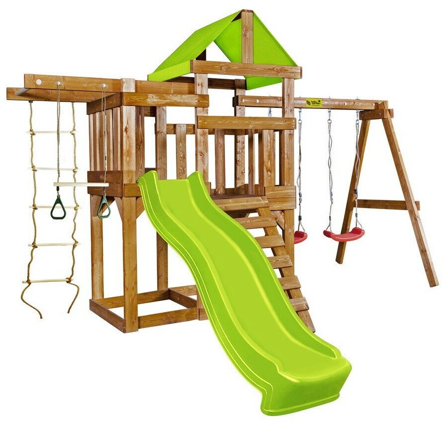 Деревянная детская площадка Babygarden Play 6 габариты 4 х 38 м с балконом турником