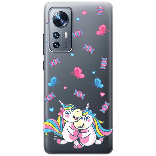 Силиконовый чехол с принтом Unicorns and Candies для Xiaomi 12 / 12X / Сяоми 12 / 12Х силиконовый чехол на xiaomi 12 12x сяоми 12 12х с 3d принтом cosmocorgi прозрачный